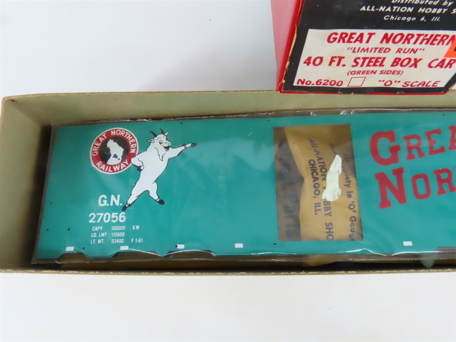 O Scale 2-Rail All-Nation 6200 GN Great Northern 40' Boxcar #27056 Kit