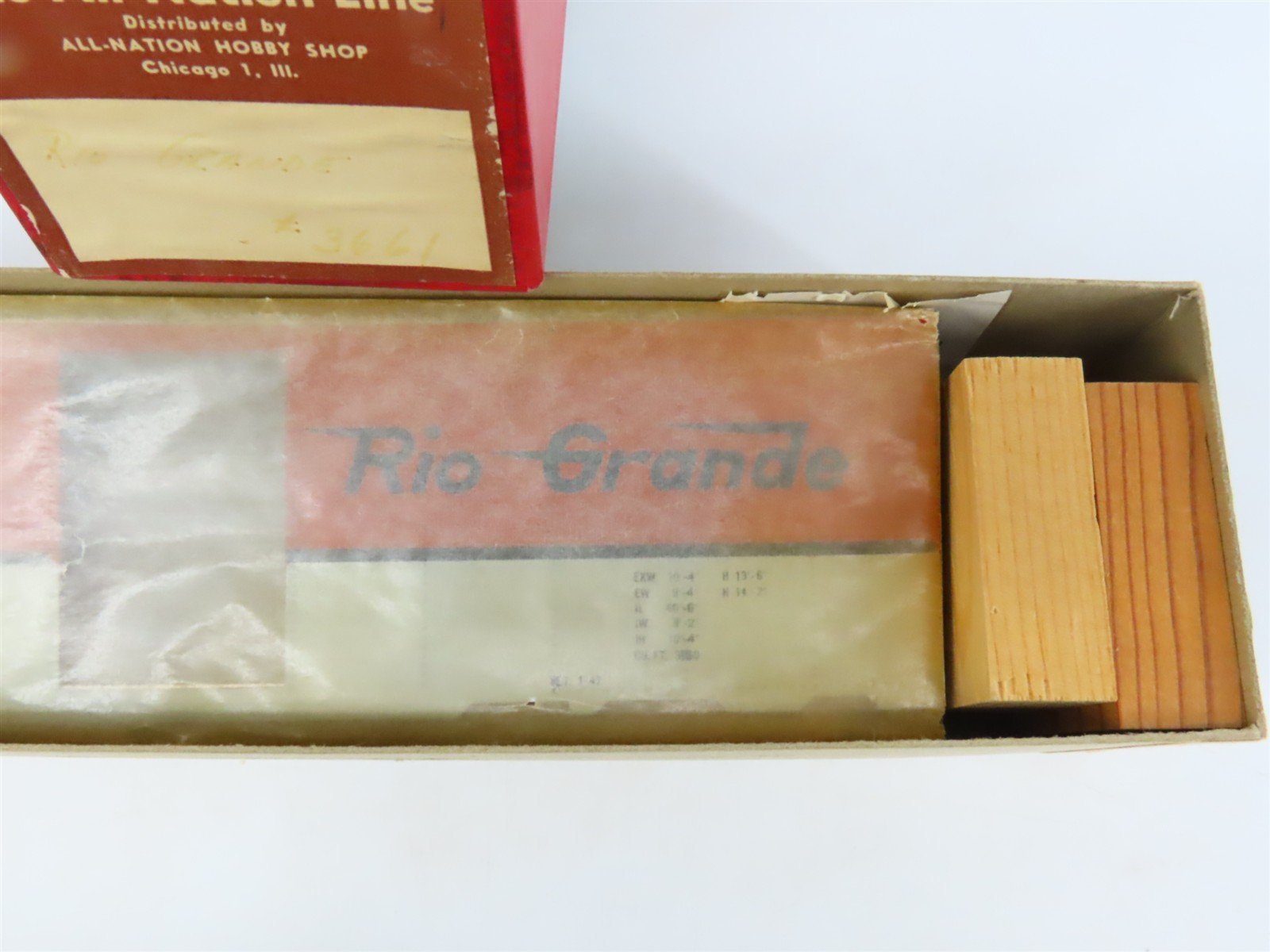 O Scale 2-Rail All-Nation 3661 DRGW Rio Grande 40' Boxcar #69602 Kit
