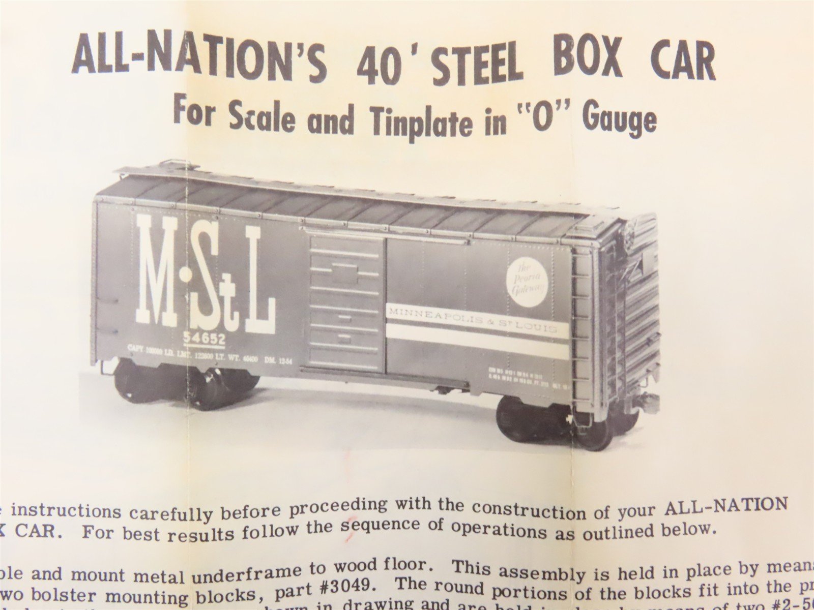 O Scale 2-Rail All-Nation 3661 DRGW Rio Grande 40' Boxcar #69602 Kit