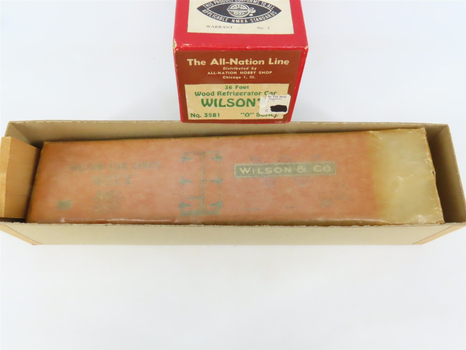 O Scale 2-Rail All-Nation 3581 Wilson's 36' Wood Refrigerator Car #9321 Kit