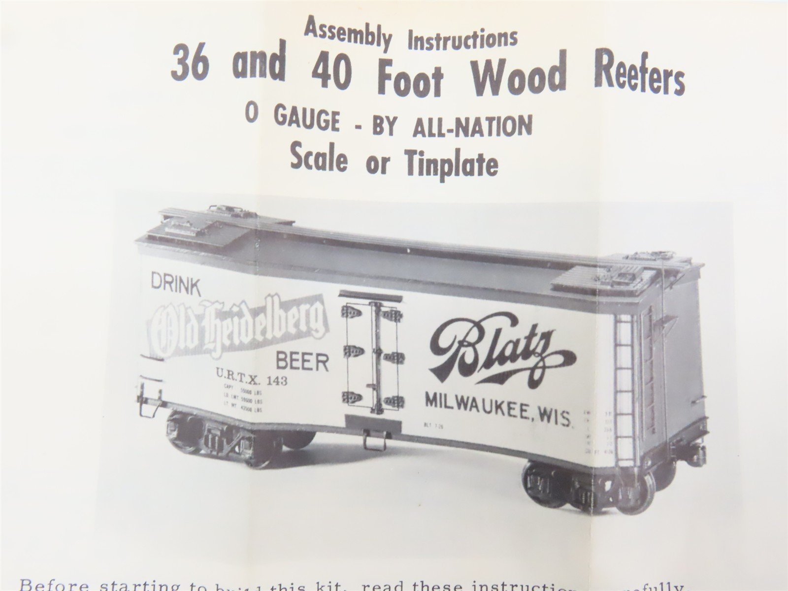 O Scale 2-Rail All-Nation 3581 Wilson's 36' Wood Refrigerator Car #9321 Kit