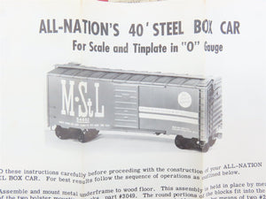 O 2-Rail All-Nation 3673 CNW Chicago Northwestern 40' Steel Boxcar #23393 Kit