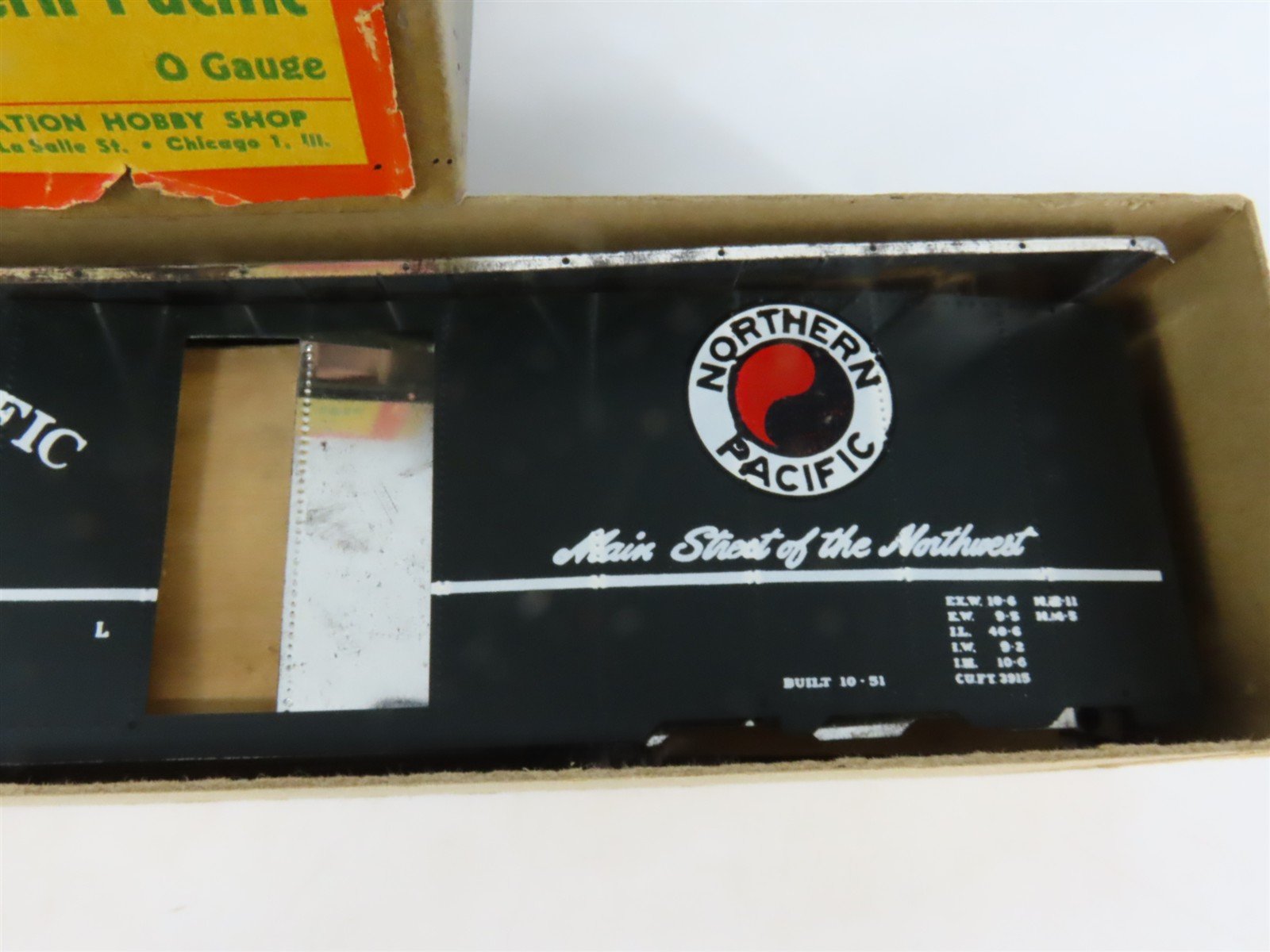 O 2-Rail All-Nation 3646 NP Northern Pacific 40' Steel Boxcar #1008 Kit