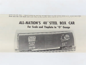 O 2-Rail All-Nation 3646 NP Northern Pacific 40' Steel Boxcar #1008 Kit