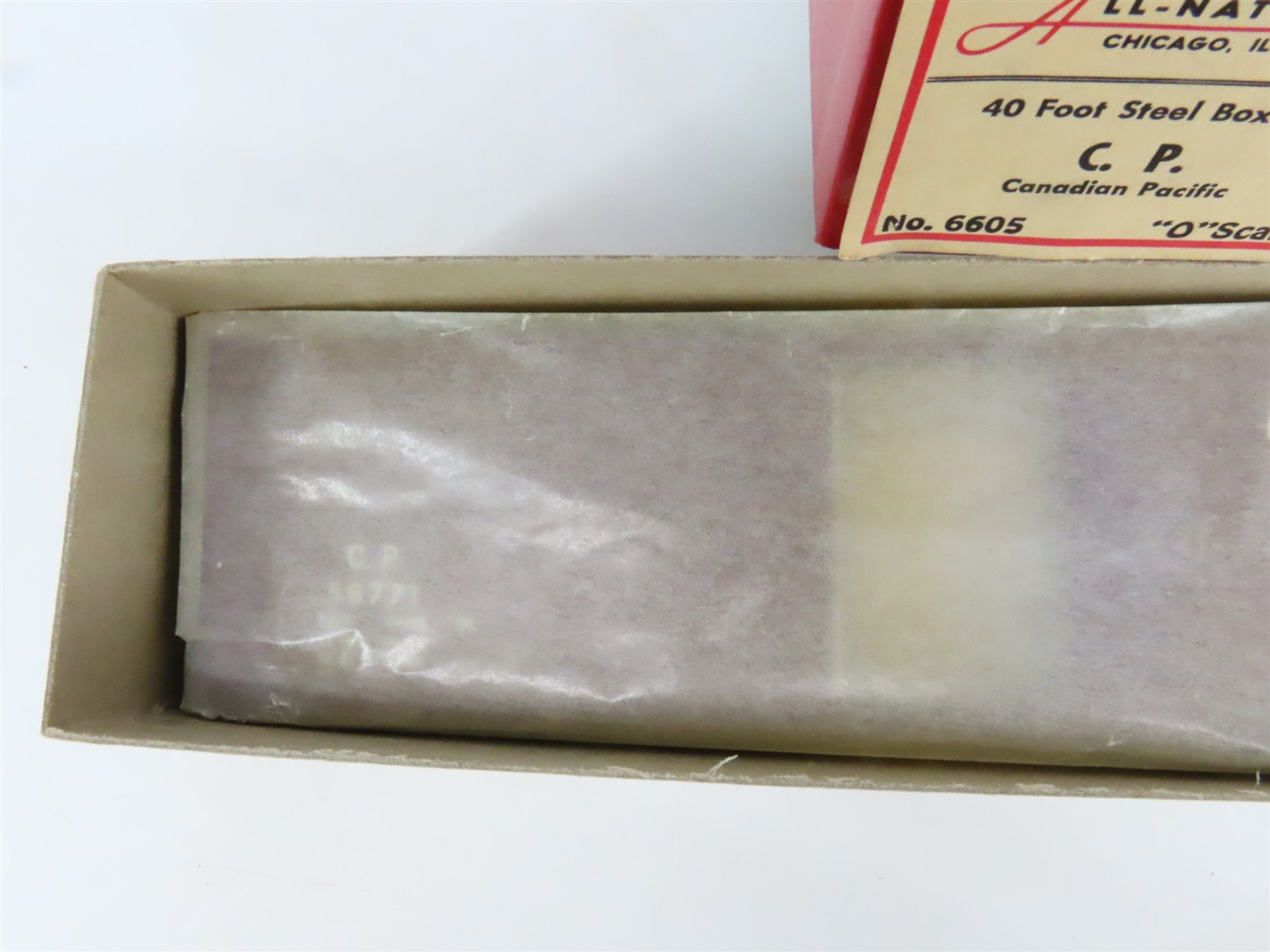 O 2-Rail All-Nation 6605 CP Canadian Pacific 40' Steel Boxcar #58771 Kit