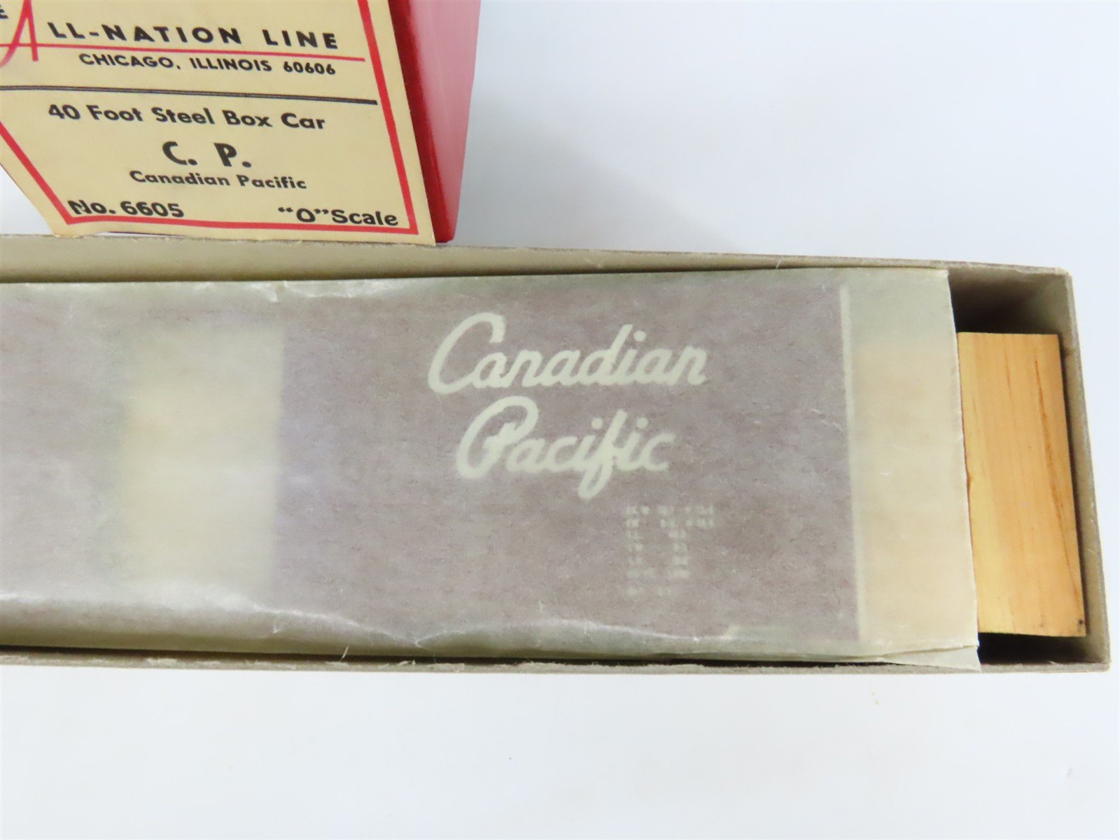 O 2-Rail All-Nation 6605 CP Canadian Pacific 40' Steel Boxcar #58771 Kit