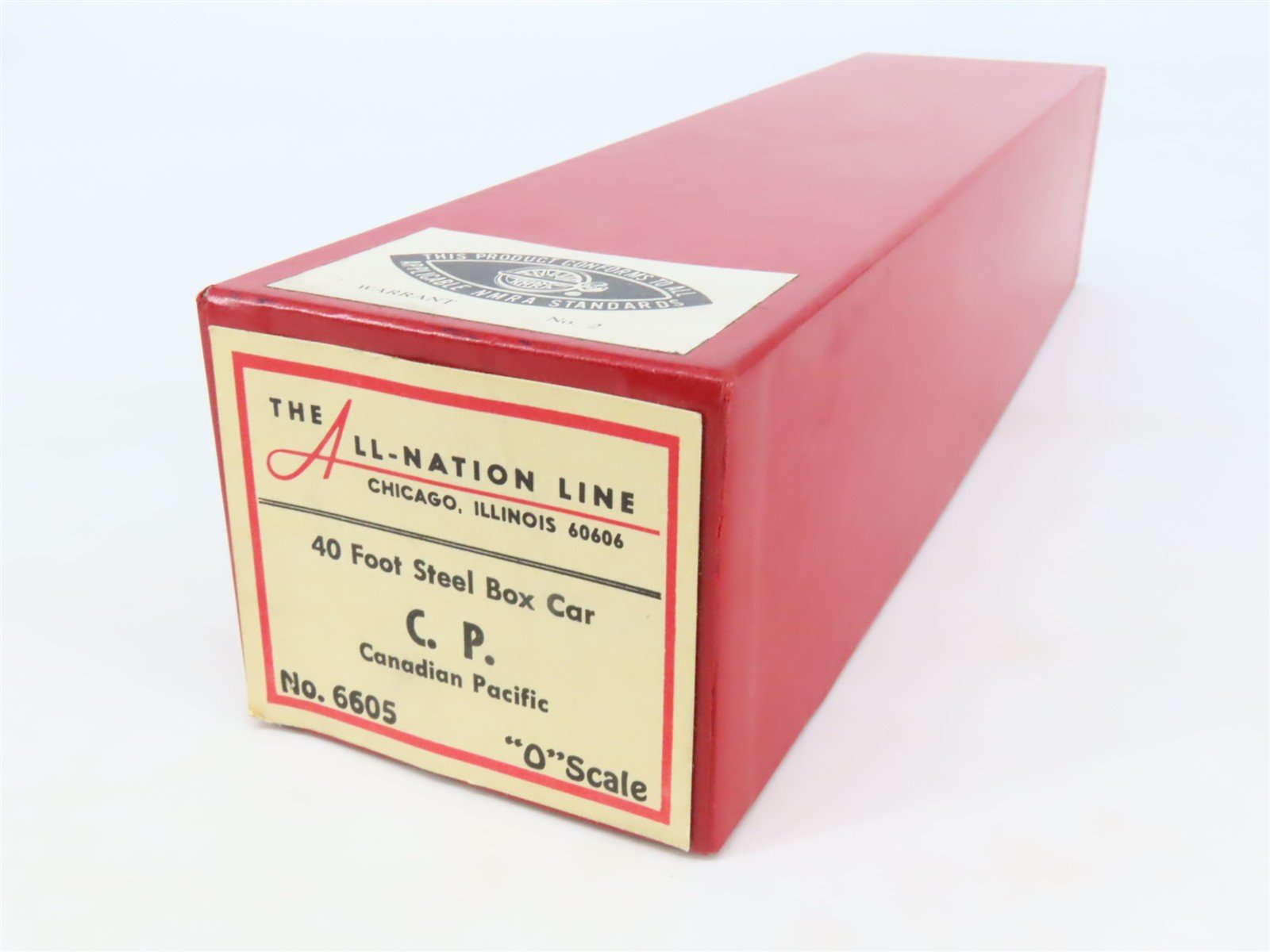 O 2-Rail All-Nation 6605 CP Canadian Pacific 40' Steel Boxcar #58771 Kit