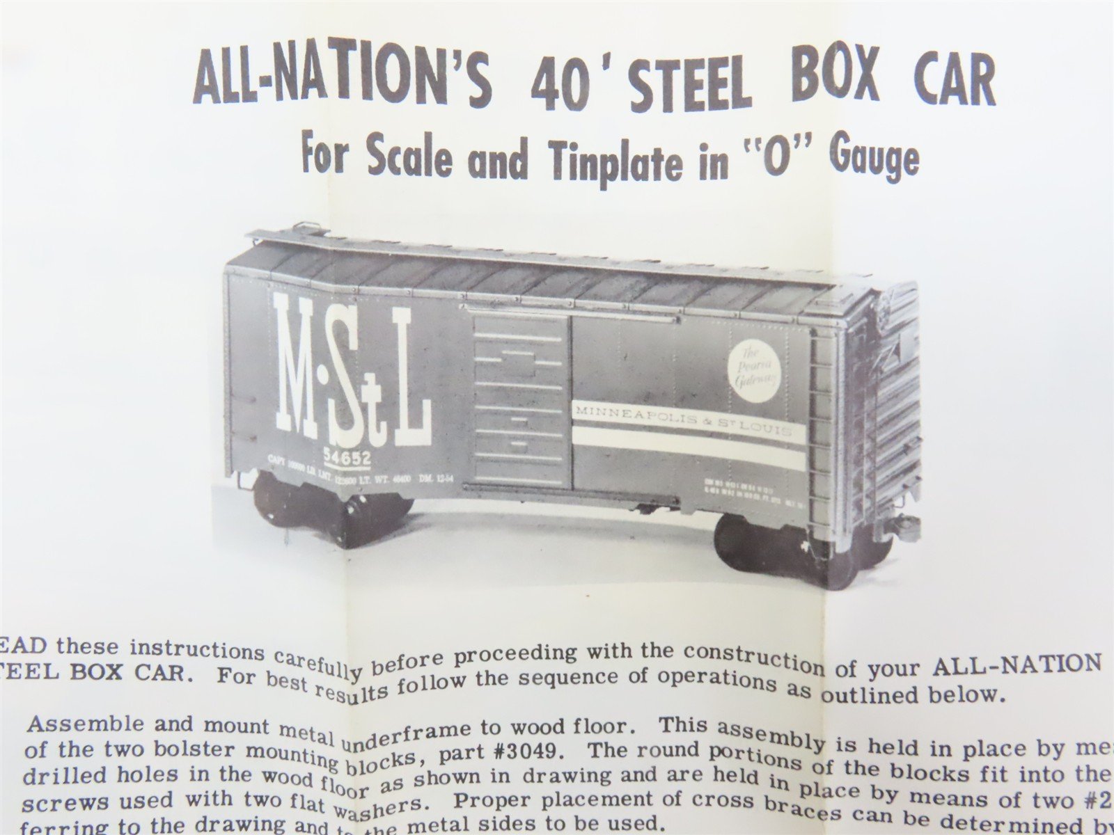 O 2-Rail All-Nation 3674 EL Erie Lackawanna 40' Steel Boxcar #70753 Kit