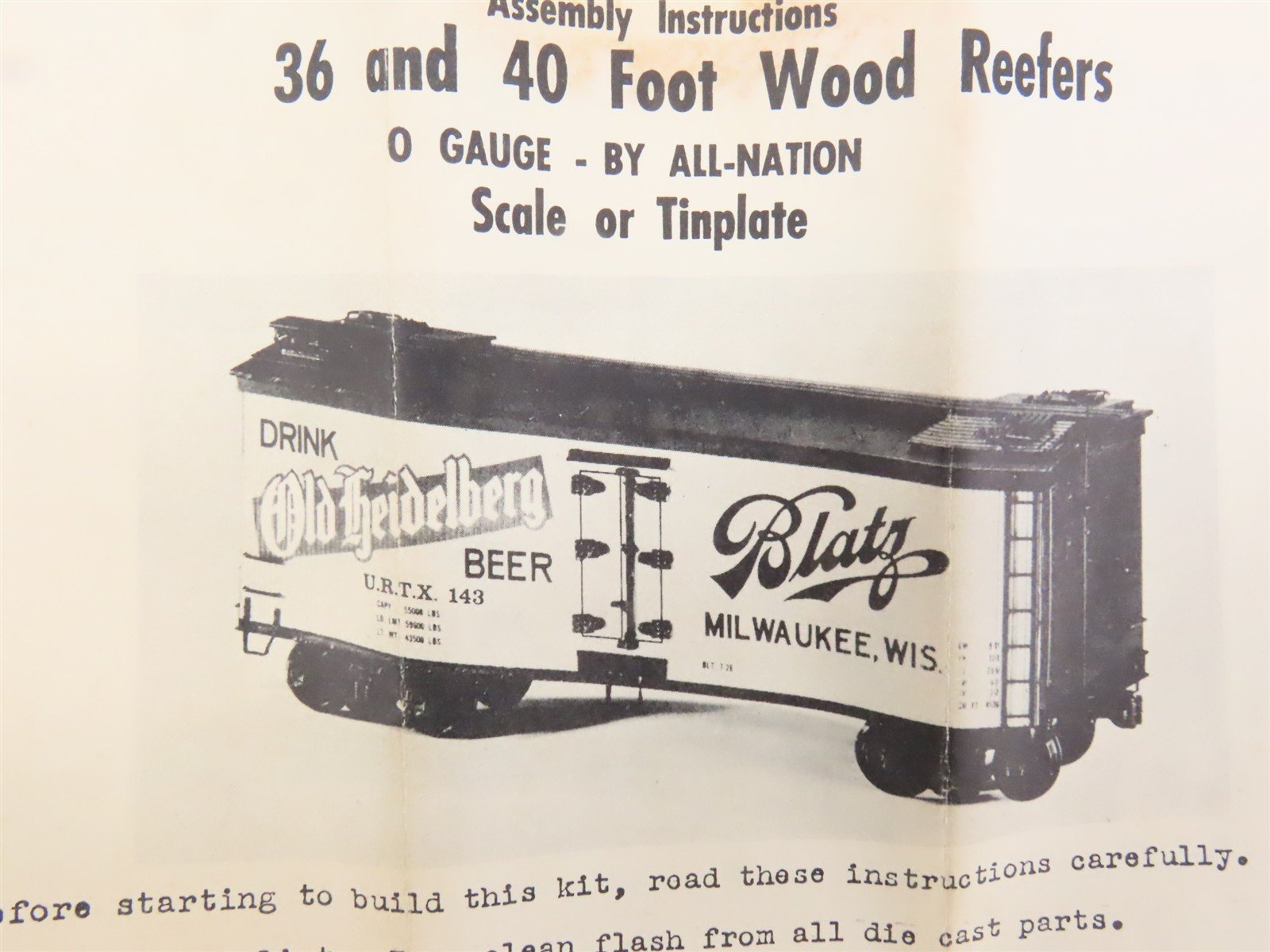 O 2-Rail All-Nation 3961 GN/WFEX Western Fruit 40' Composite Reefer #63947 Kit