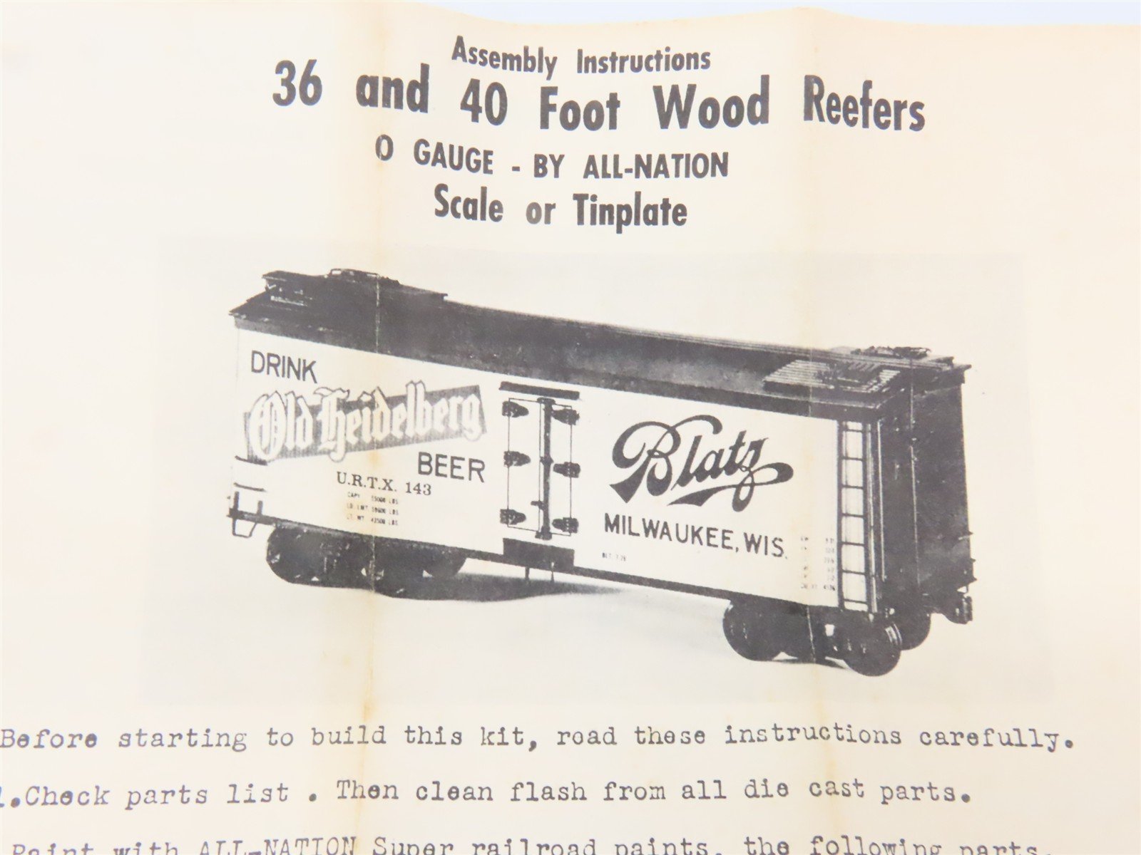 O 2-Rail All-Nation 3572 URTX Oscar Mayer 40' Wood Boxcar #1983 Kit