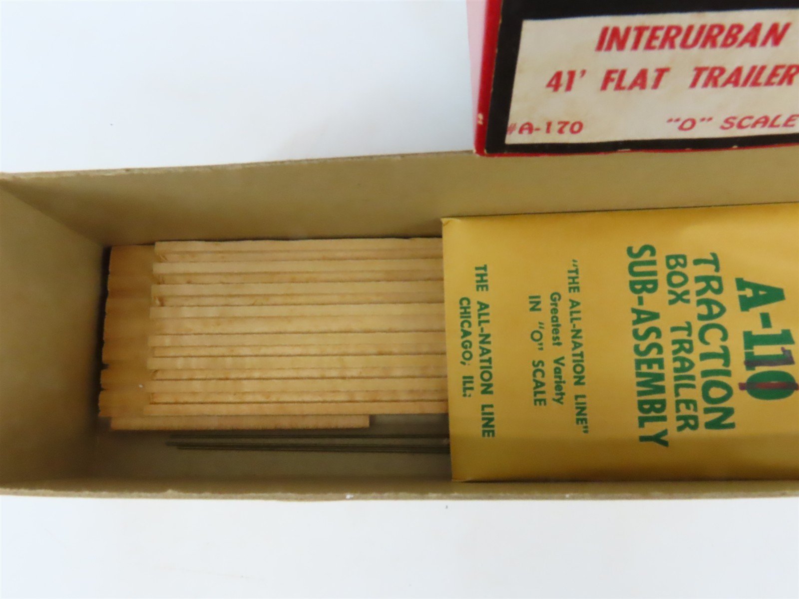 O Scale All-Nation A-170 Undecorated Interurban 41' Flat Trailer Kit