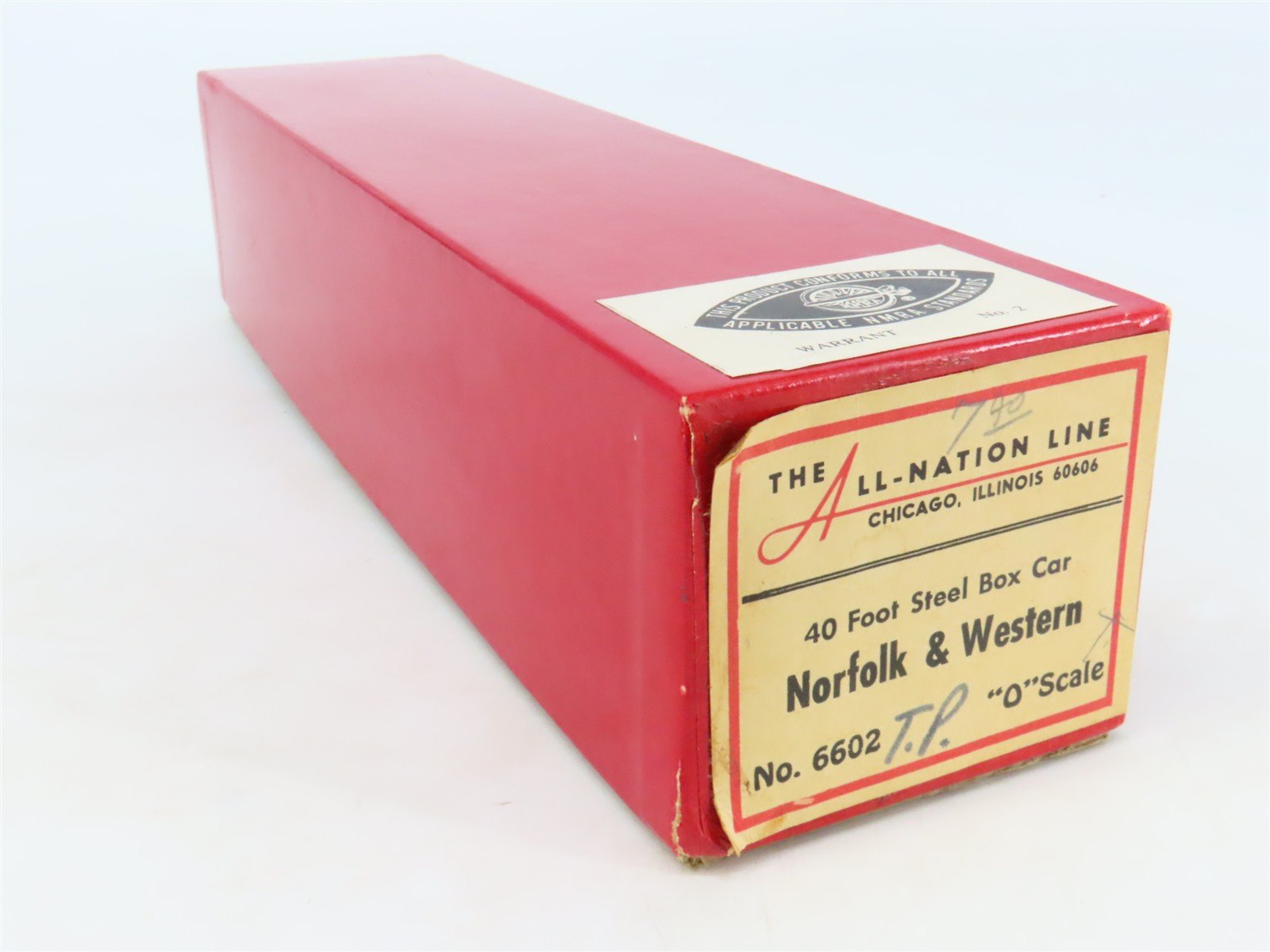 O 2-Rail All-Nation 6602 N&W Norfolk & Western 40' Steel Boxcar #212249 Kit
