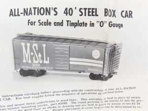 O Scale 2-Rail All-Nation 3669 MILW Milwaukee Road 40' Steel Boxcar #39968 Kit