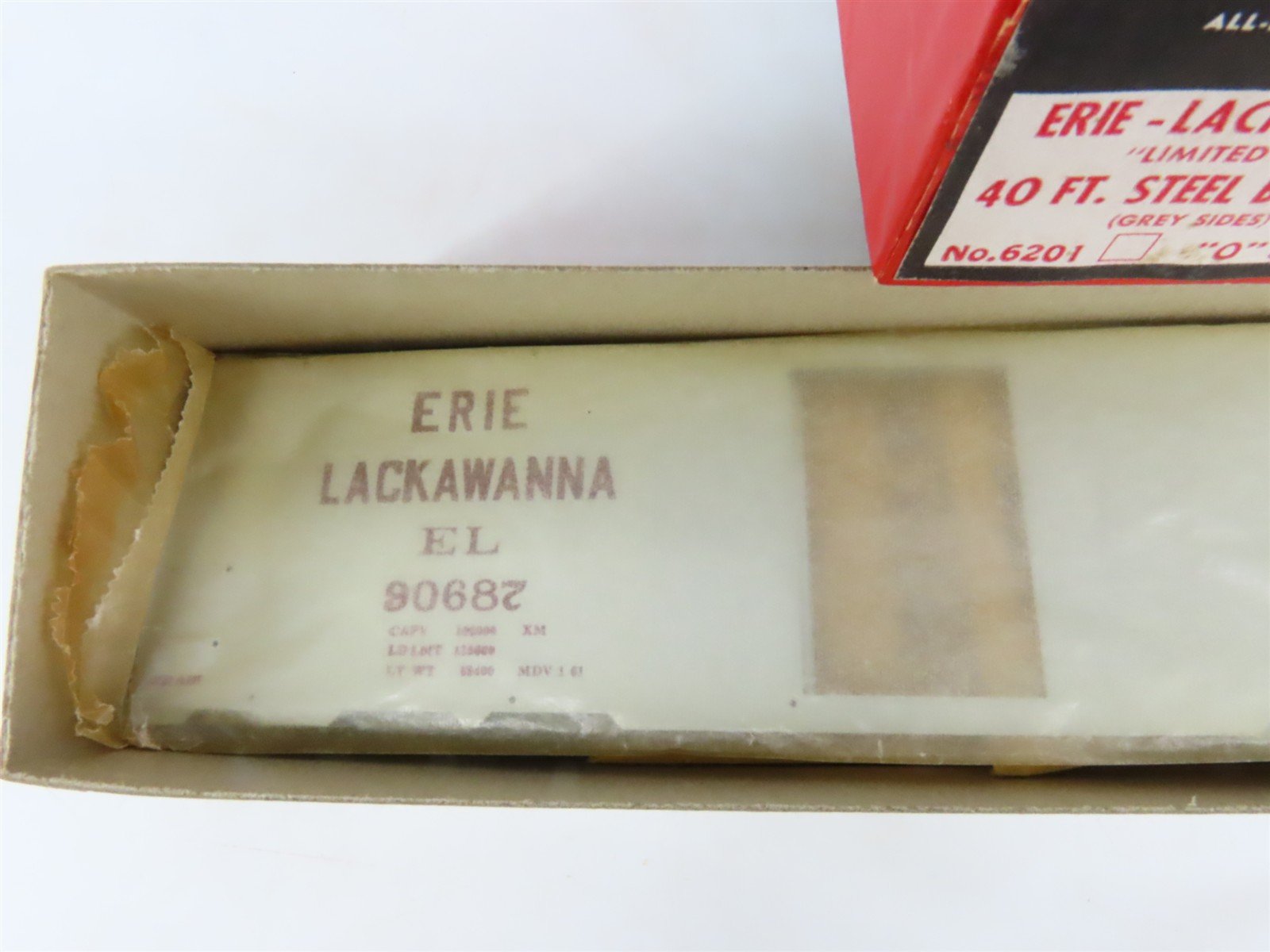 O Scale 2-Rail All-Nation 6201 EL Erie Lackawanna 40' Steel Boxcar #90687 Kit