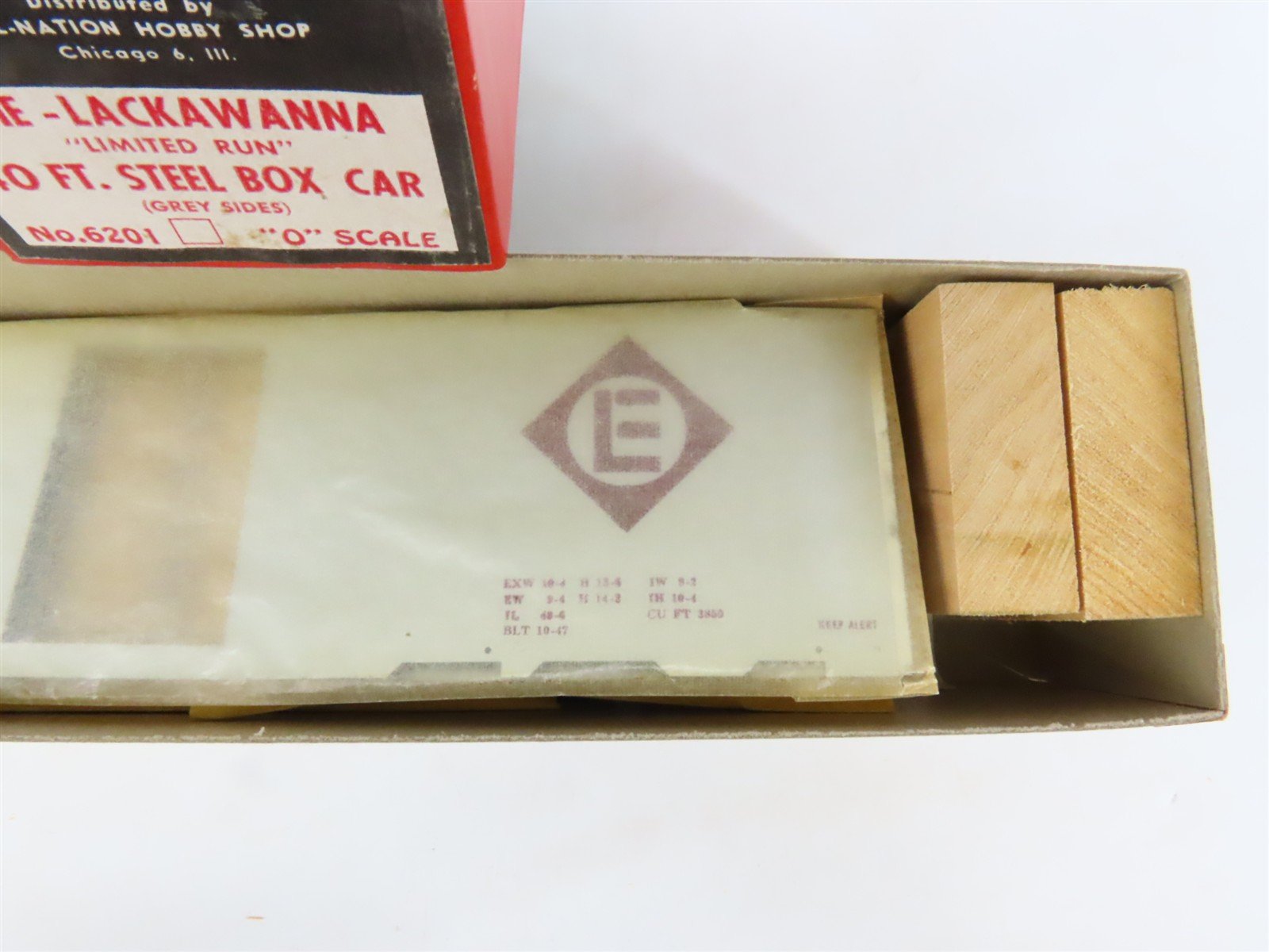 O Scale 2-Rail All-Nation 6201 EL Erie Lackawanna 40' Steel Boxcar #90687 Kit