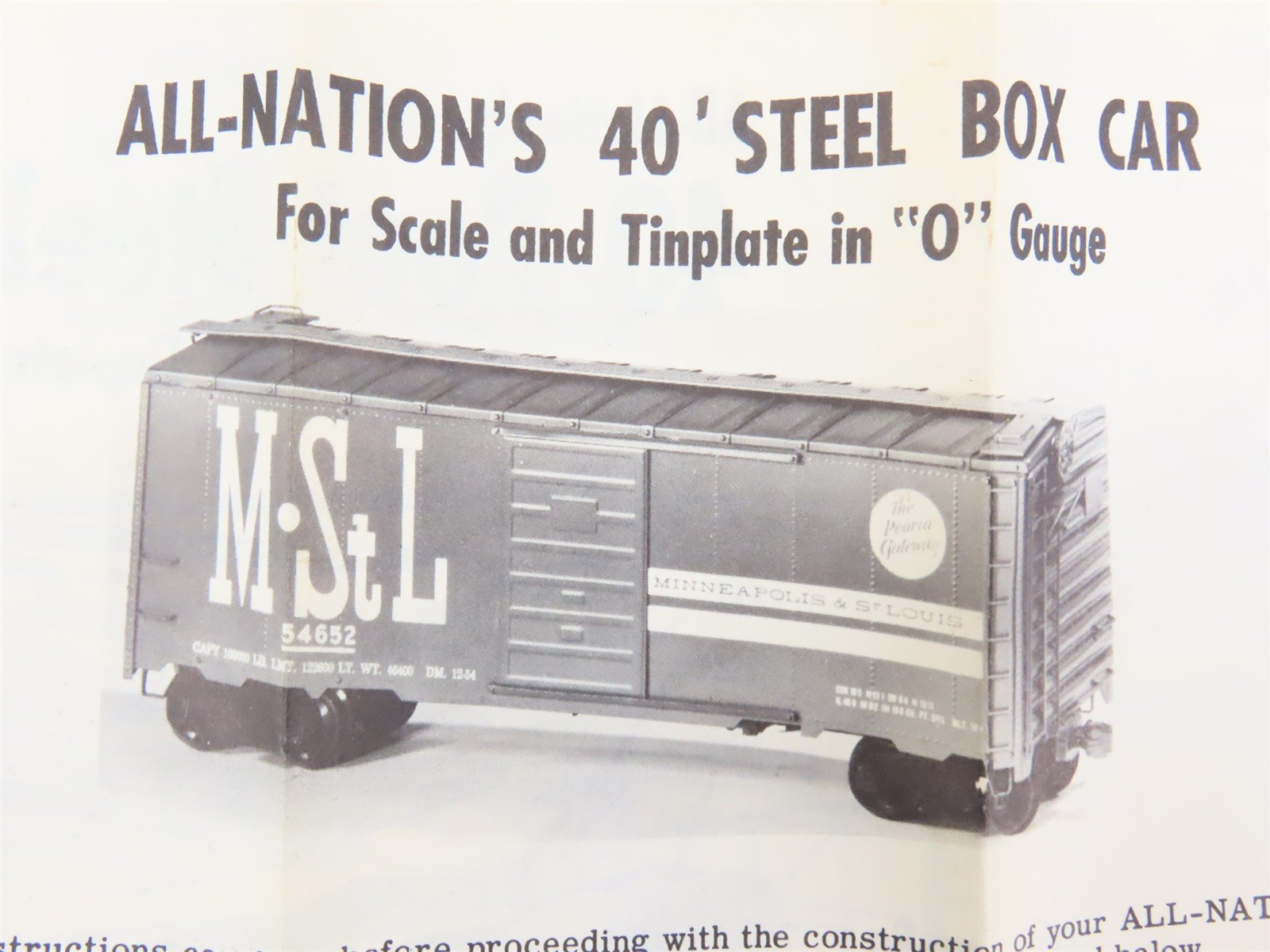 O Scale 2-Rail All-Nation 3643 SLSF Frisco 40' Steel Boxcar #18215 Kit