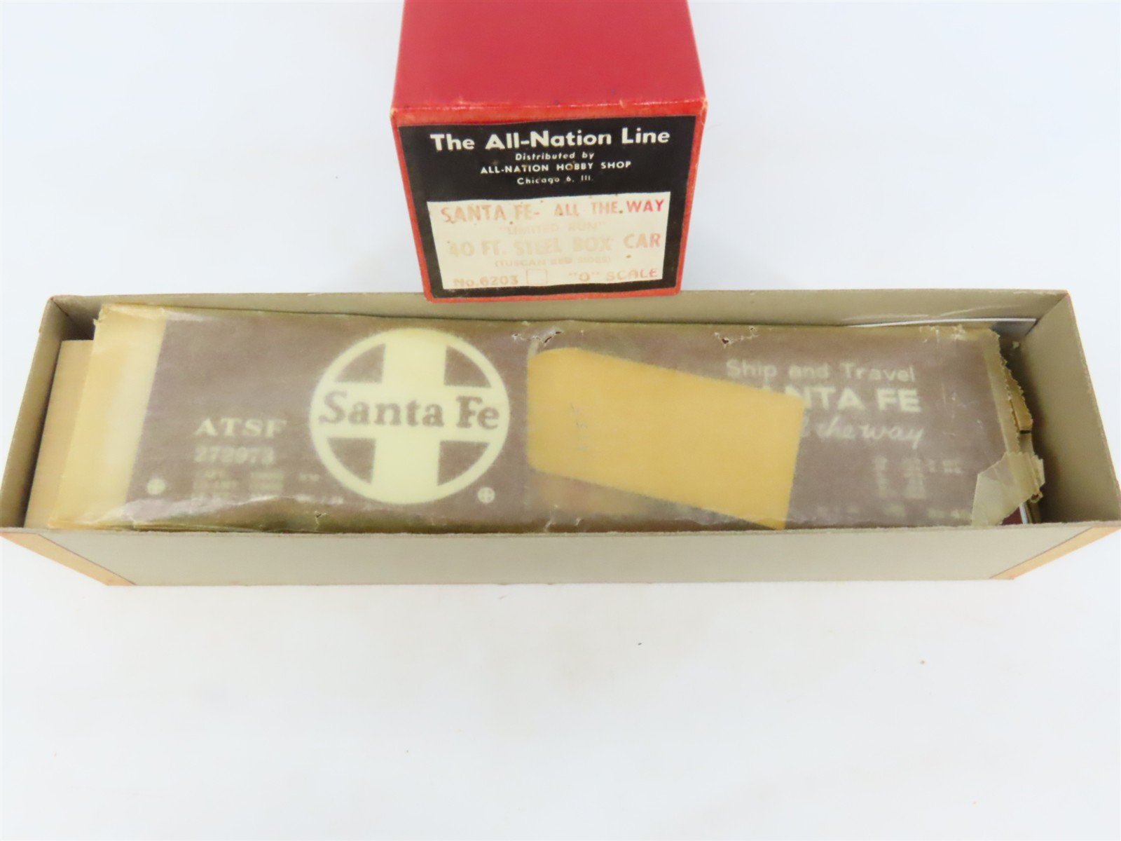 O Scale 2-Rail All-Nation 6203 ATSF Santa Fe 40' Steel Boxcar #272973 Kit