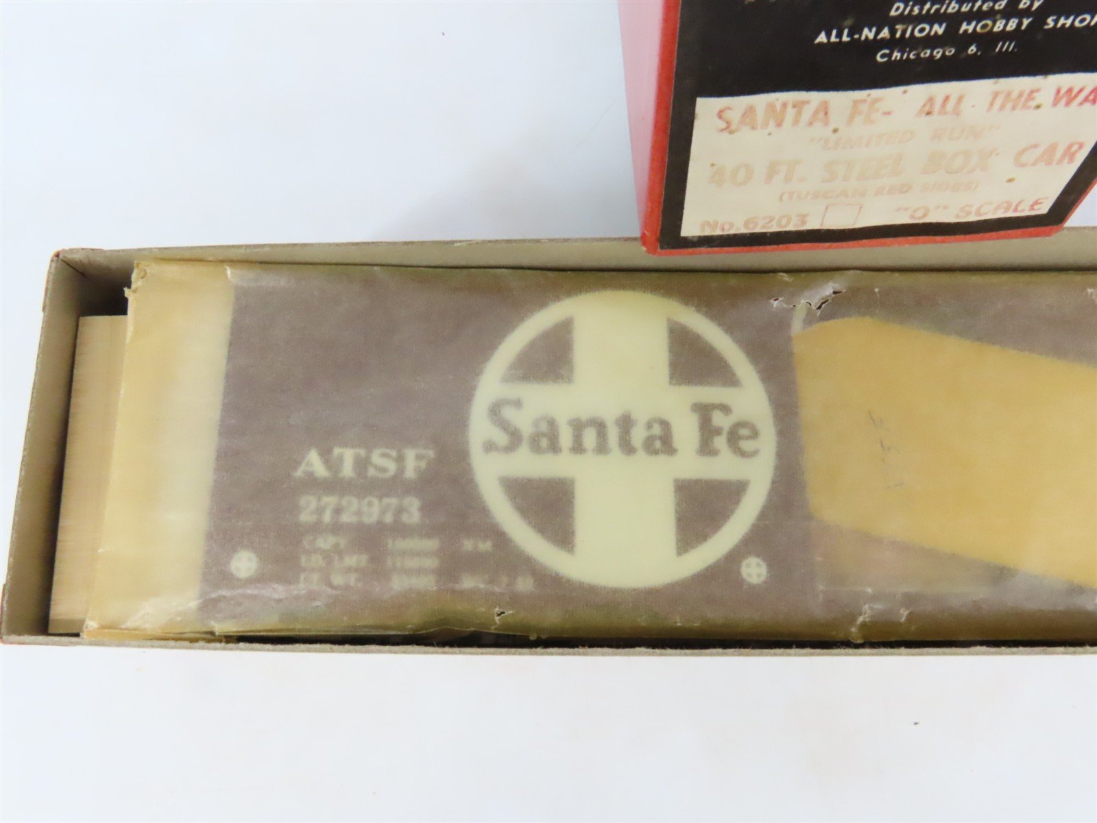 O Scale 2-Rail All-Nation 6203 ATSF Santa Fe 40' Steel Boxcar #272973 Kit
