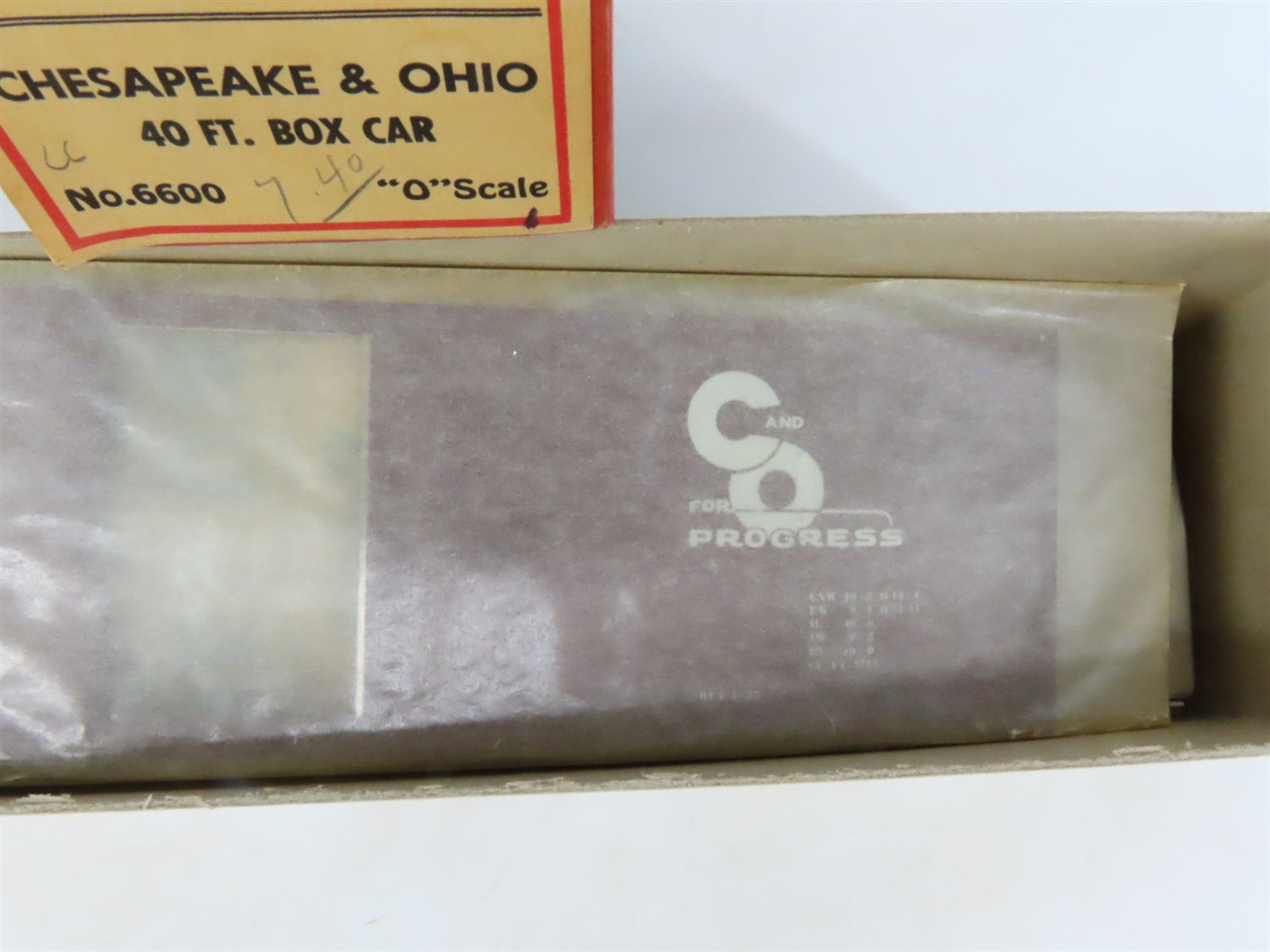 O Scale 2-Rail All-Nation 6600 C&O Chesapeake & Ohio 40' Steel Boxcar #4878 Kit