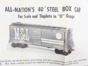 O Scale 2-Rail All-Nation 3658 B&O Baltimore & Ohio 40' Steel Boxcar #468420 Kit