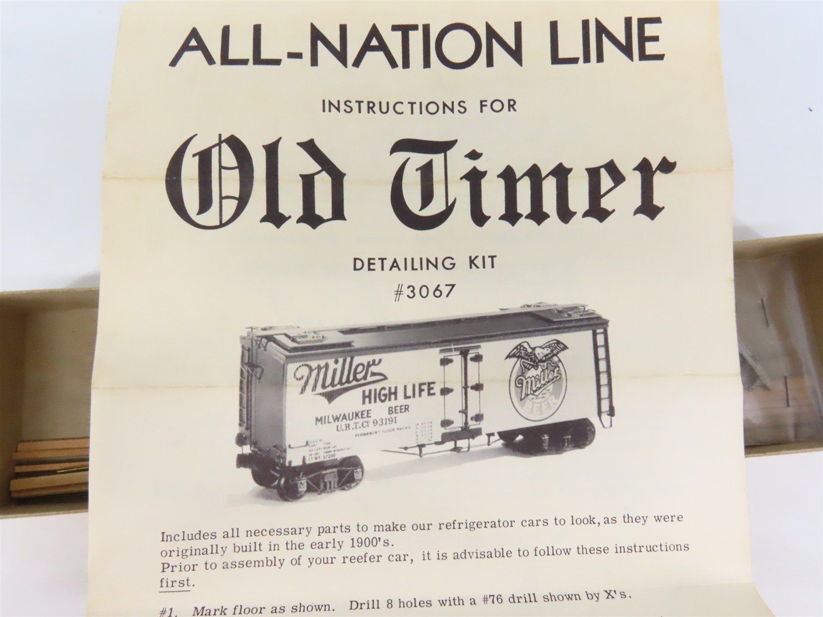 O Scale 2-Rail All-Nation 3067 Old Time Reefer Car Detailing Kit