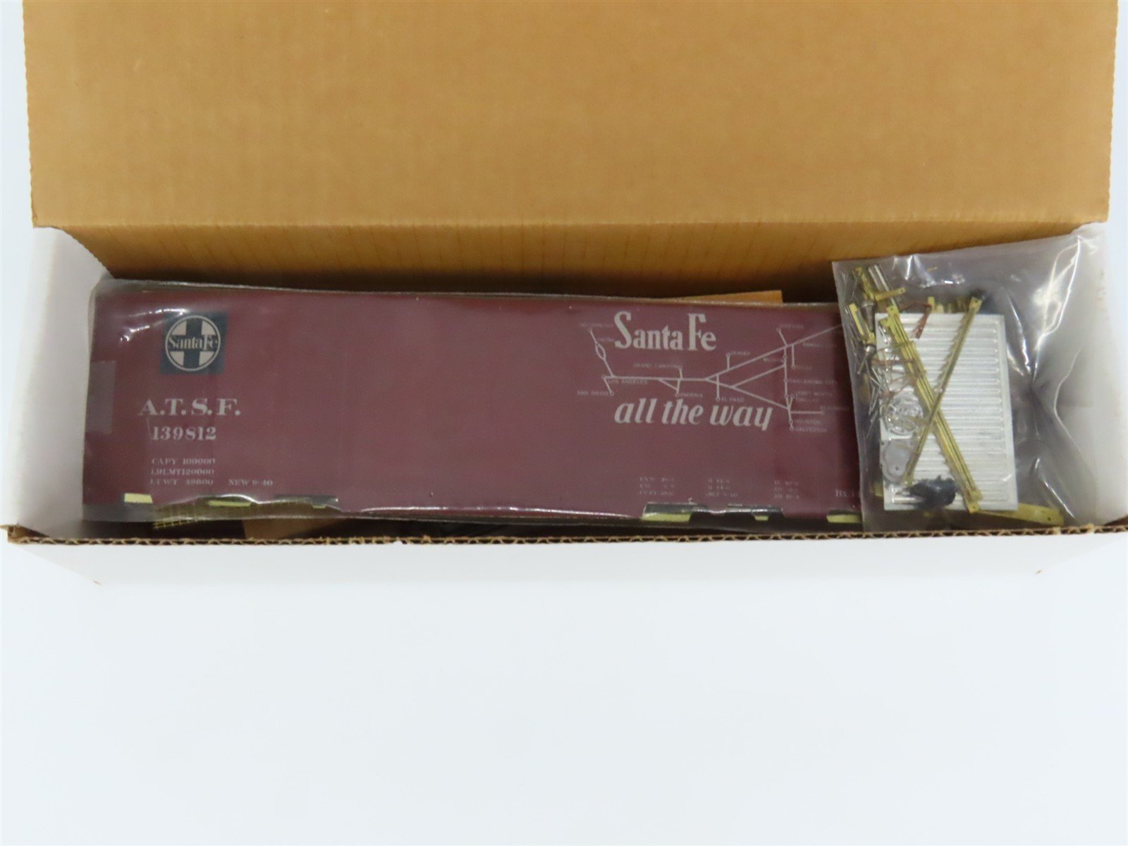 O Scale 2-Rail All-Nation 6203 ATSF Santa Fe Boxcar #139812 Kit