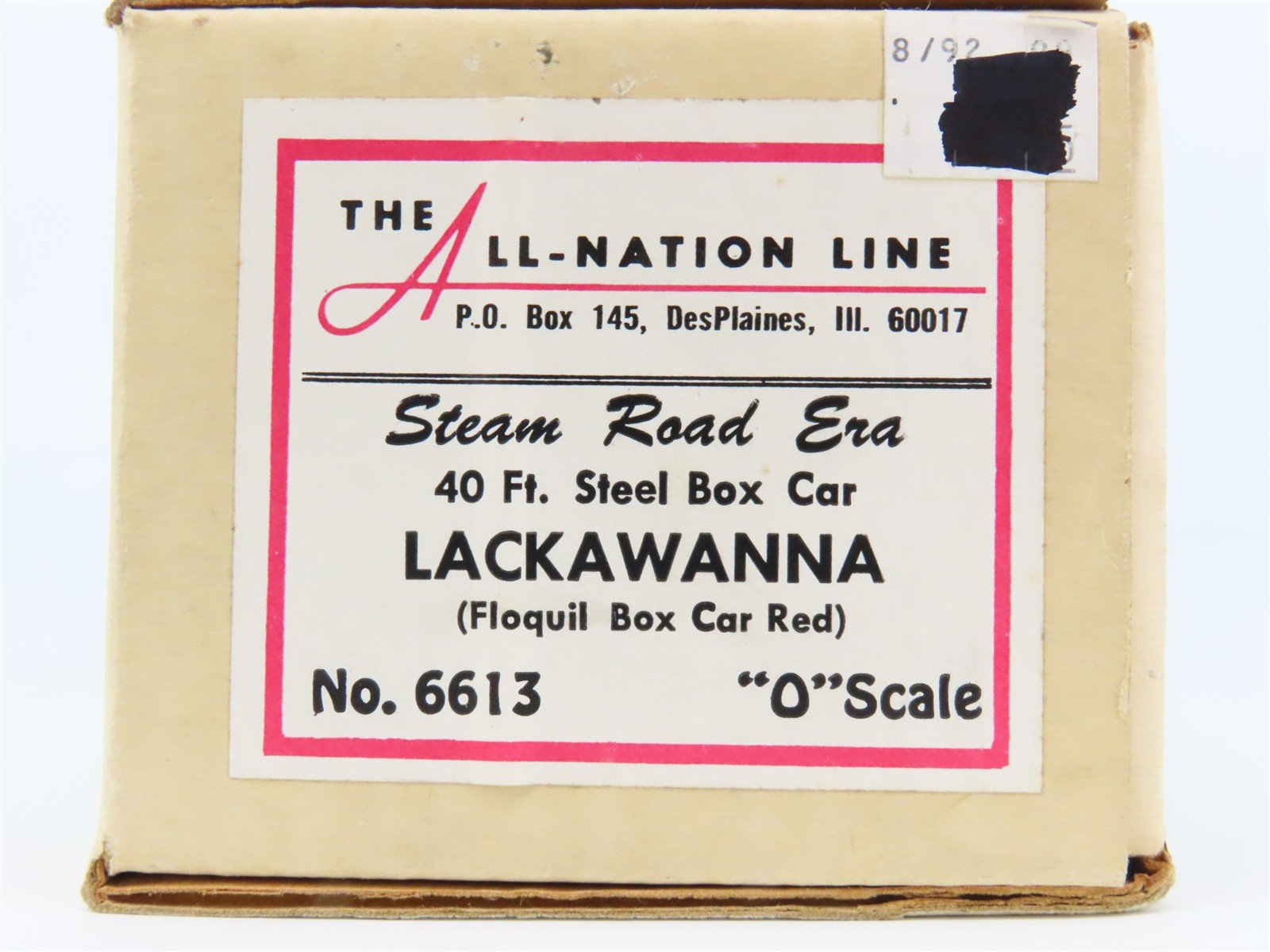 O Scale 2-Rail All-Nation 6613 DL&W Lackawanna 40' Steel Boxcar #35139 Kit