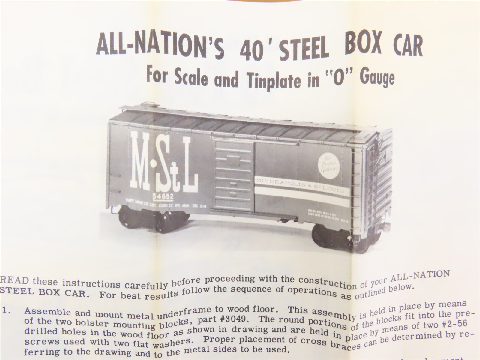 O Scale 2-Rail All-Nation 6613 DL&W Lackawanna 40' Steel Boxcar #35139 Kit
