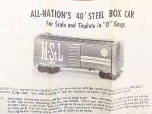 O Scale 2-Rail All-Nation 6613 DL&W Lackawanna 40' Steel Boxcar #35139 Kit