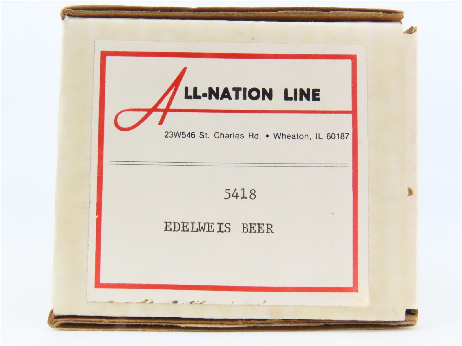 O Scale 2-Rail All-Nation 5418 URT Edelweis Wood Reefer Car #18301 Kit