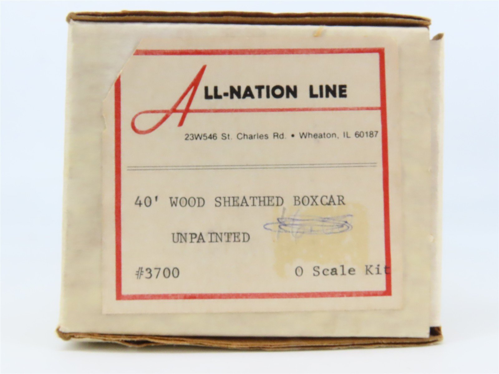 O Scale 2-Rail All-Nation 3700 Undecorated 40' Wood Sheathed Boxcar Kit
