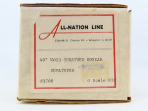 O Scale 2-Rail All-Nation 3700 Undecorated 40' Wood Sheathed Boxcar Kit