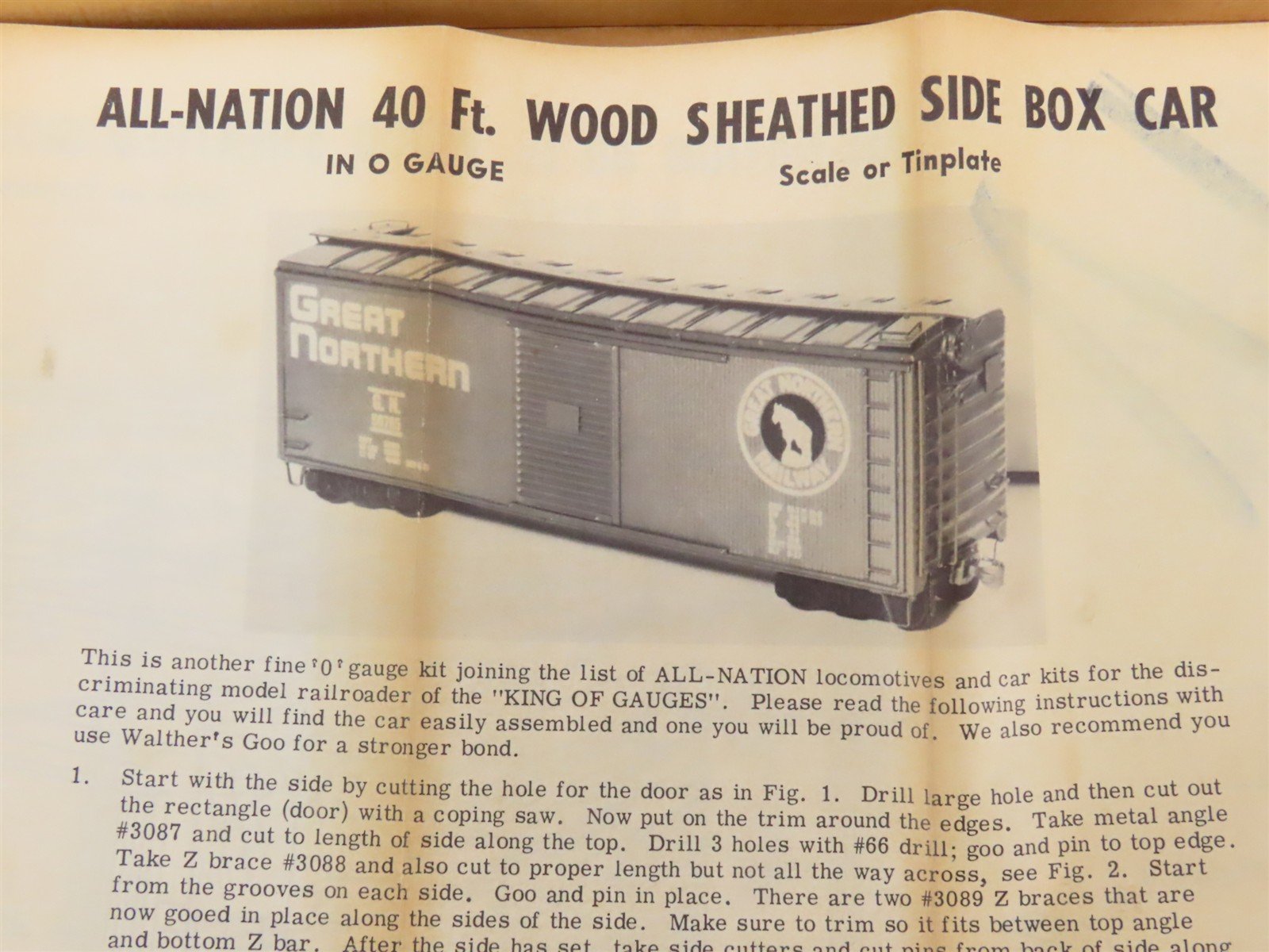O Scale 2-Rail All-Nation 3700 Undecorated 40' Wood Sheathed Boxcar Kit