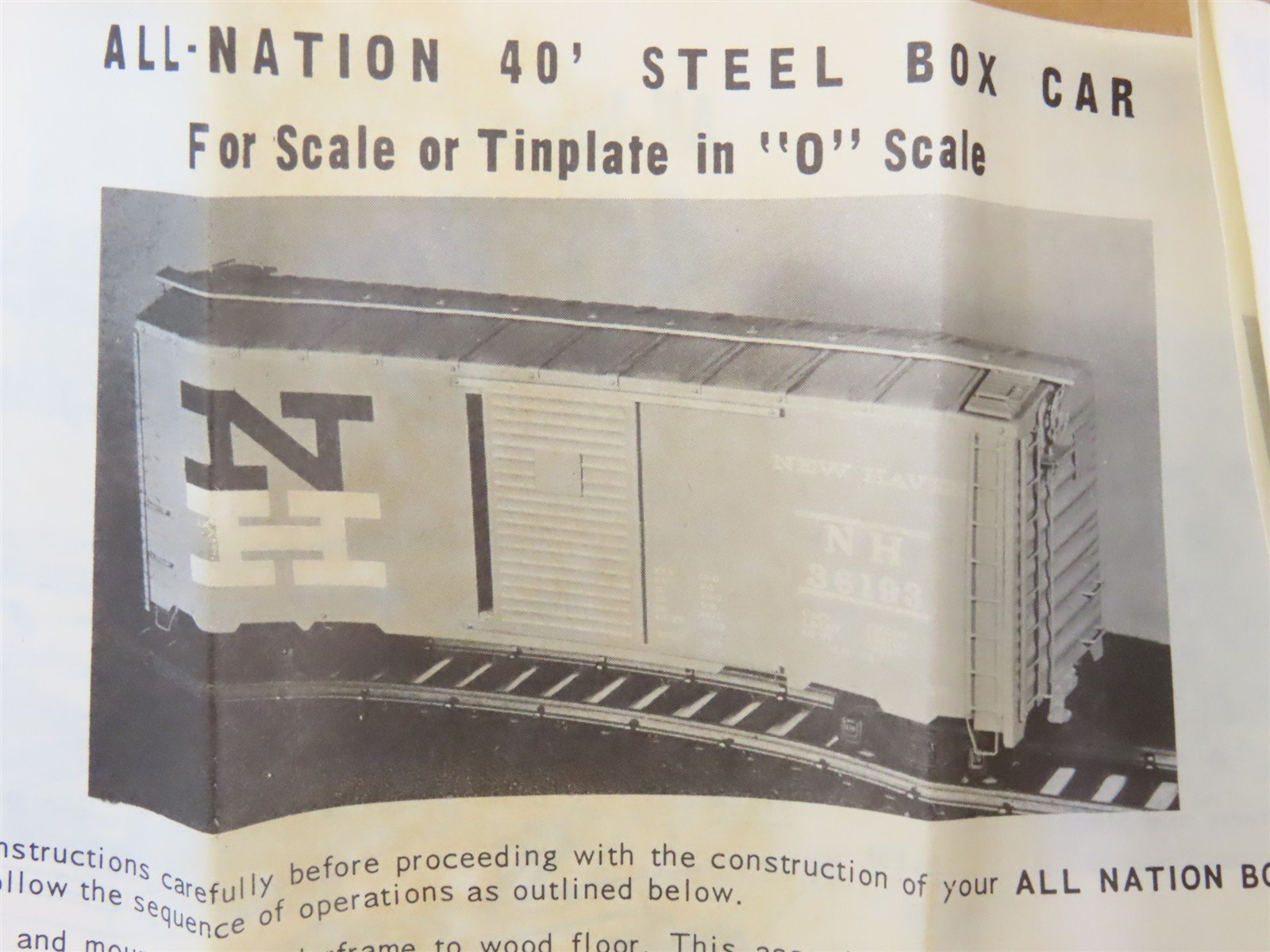 O Scale 2-Rail All-Nation NMRA 40' Wood Sheathed Boxcar #1976 Kit