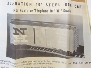 O Scale 2-Rail All-Nation NMRA 40' Wood Sheathed Boxcar #1976 Kit