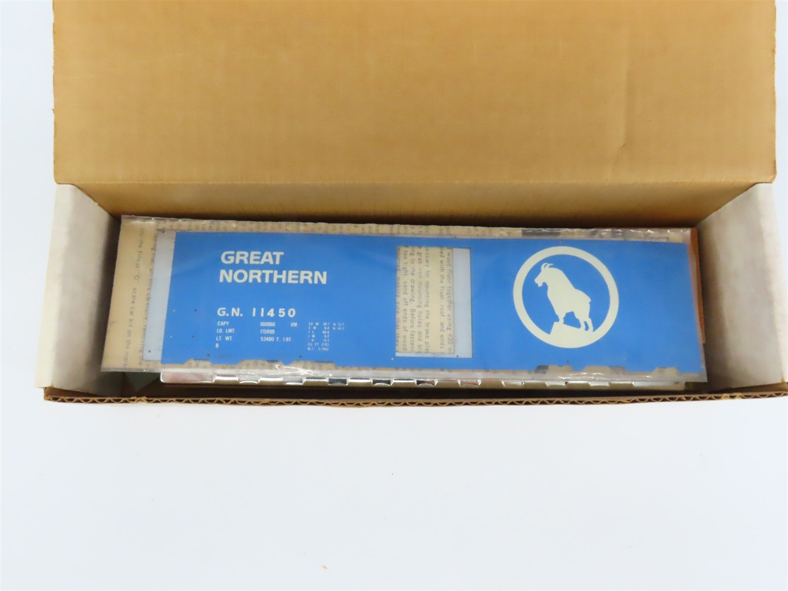 O Scale 2-Rail All-Nation 6606 GN Great Northern 40' Steel Boxcar #11450 Kit