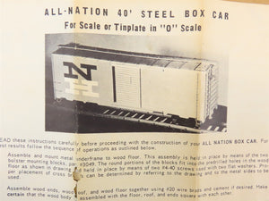 O Scale 2-Rail All-Nation 6606 GN Great Northern 40' Steel Boxcar #11450 Kit