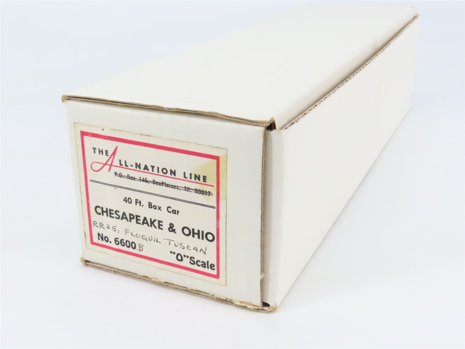 O Scale 2-Rail All-Nation 6600 C&O Chesapeake & Ohio 40' Steel Boxcar #4887 Kit