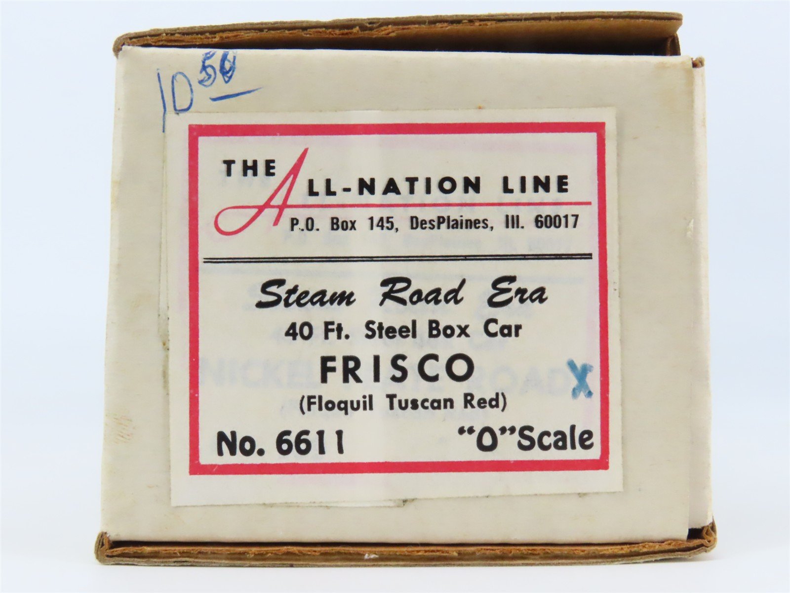 O Scale 2-Rail All-Nation 6611 SLSF Frisco 40' Steel Boxcar #17774 Kit