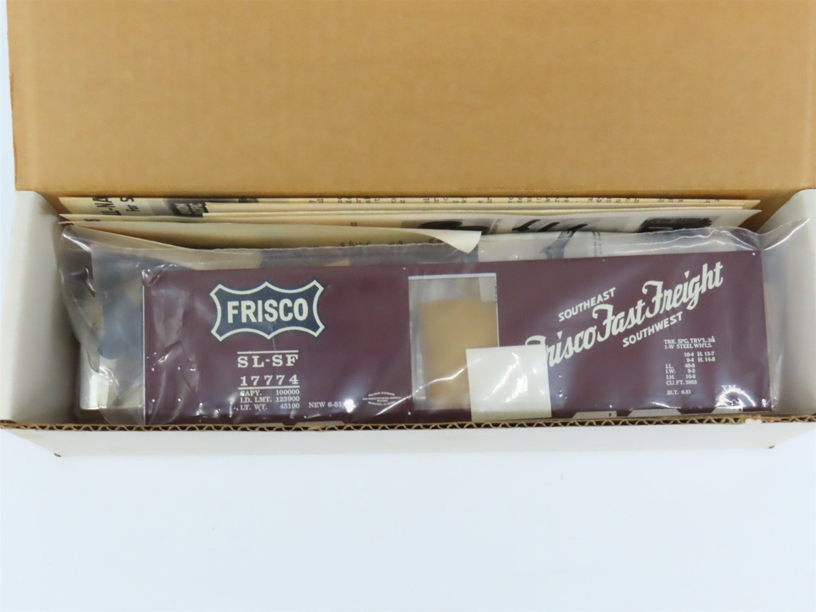 O Scale 2-Rail All-Nation 6611 SLSF Frisco 40' Steel Boxcar #17774 Kit