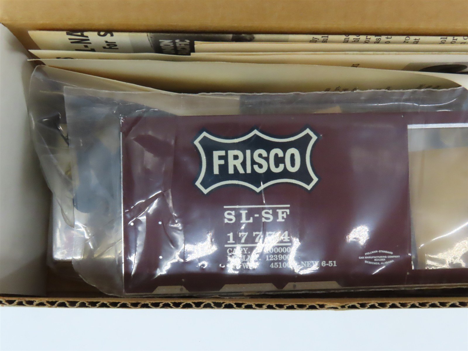O Scale 2-Rail All-Nation 6611 SLSF Frisco 40' Steel Boxcar #17774 Kit