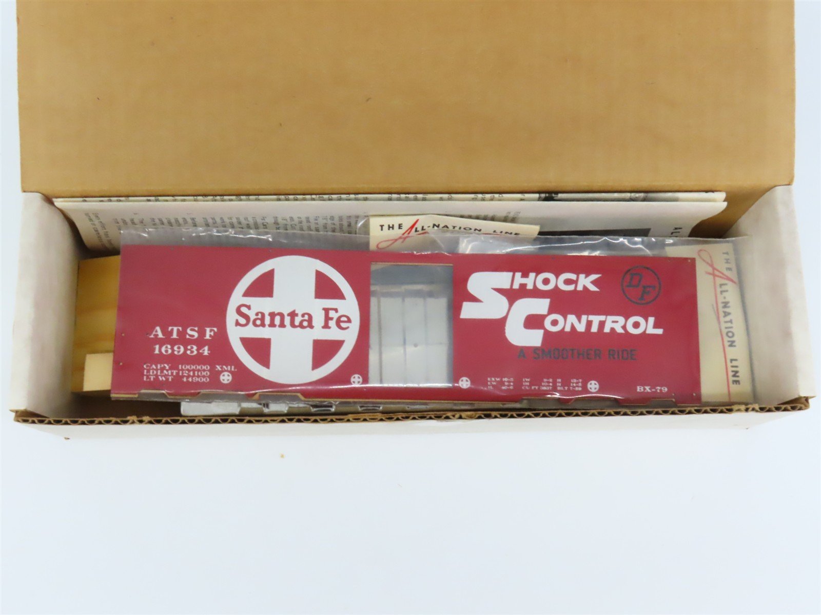 O Scale 2-Rail All-Nation 3665 ATSF Santa Fe 40' Steel Boxcar #16934 Kit