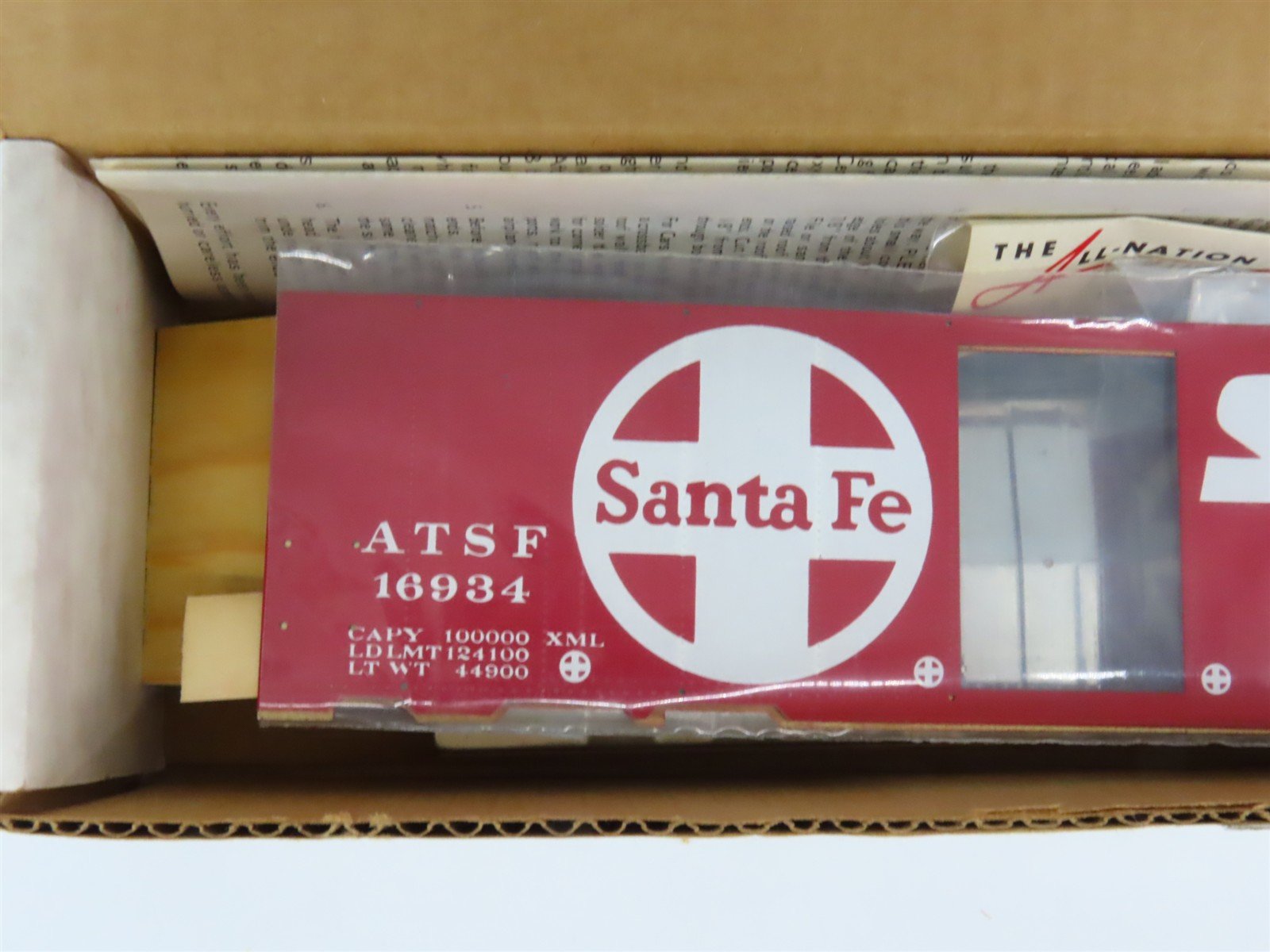 O Scale 2-Rail All-Nation 3665 ATSF Santa Fe 40' Steel Boxcar #16934 Kit