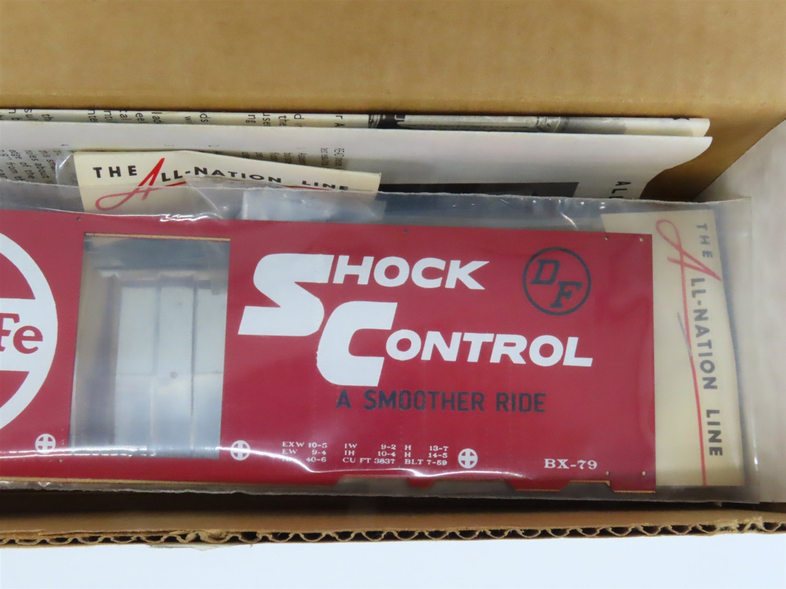 O Scale 2-Rail All-Nation 3665 ATSF Santa Fe 40' Steel Boxcar #16934 Kit