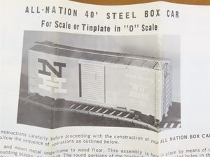 O Scale 2-Rail All-Nation 3665 ATSF Santa Fe 40' Steel Boxcar #16934 Kit
