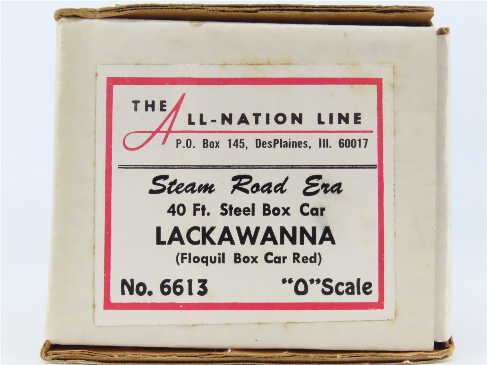 O Scale 2-Rail All-Nation 6613 DL&W Lackawanna 40' Steel Boxcar #35139 Kit