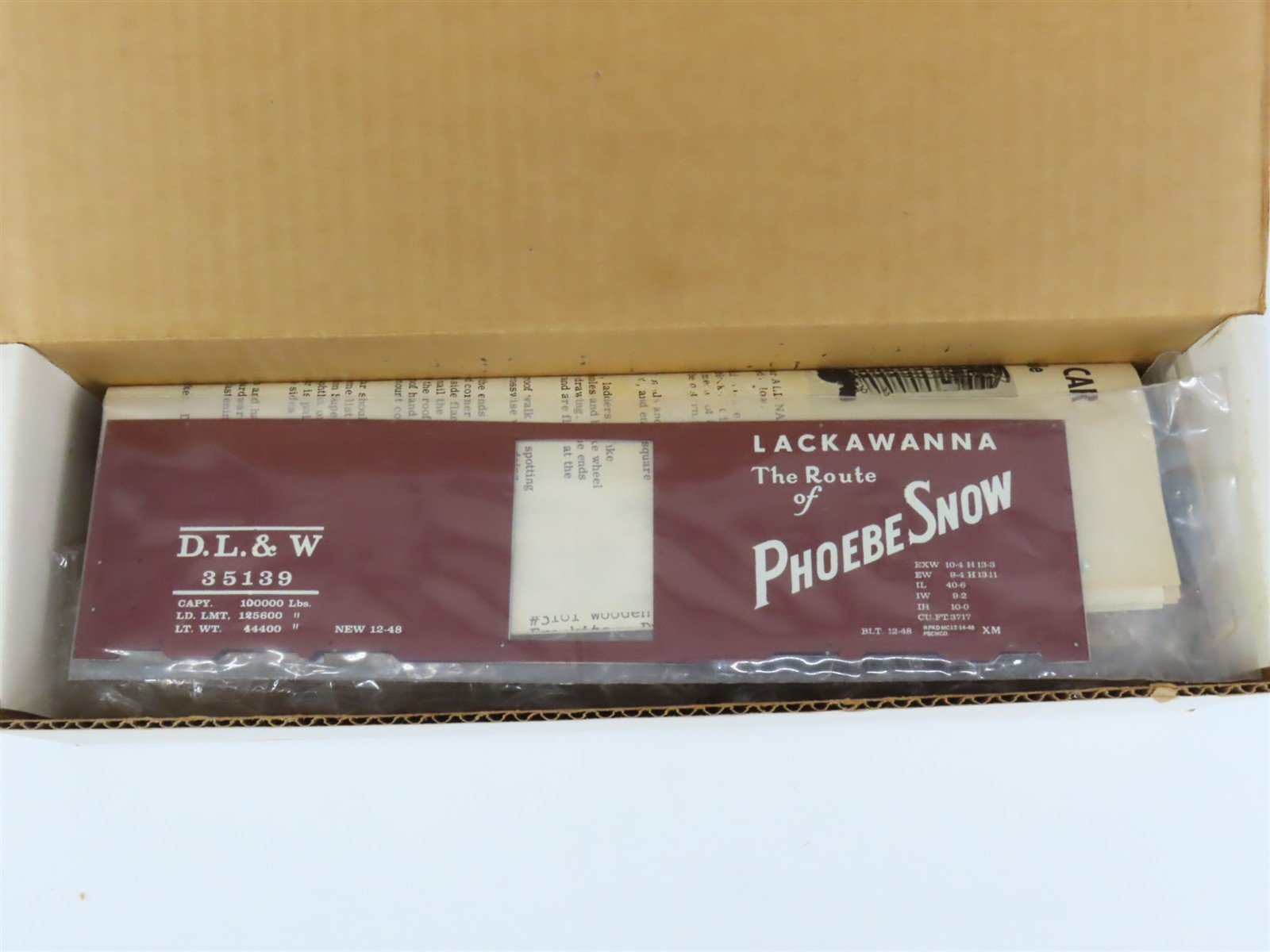 O Scale 2-Rail All-Nation 6613 DL&W Lackawanna 40' Steel Boxcar #35139 Kit