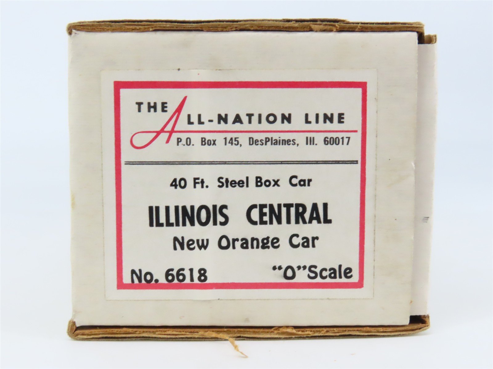 O Scale 2-Rail All-Nation 6618 IC Illinois Central 40' Steel Boxcar #120681 Kit