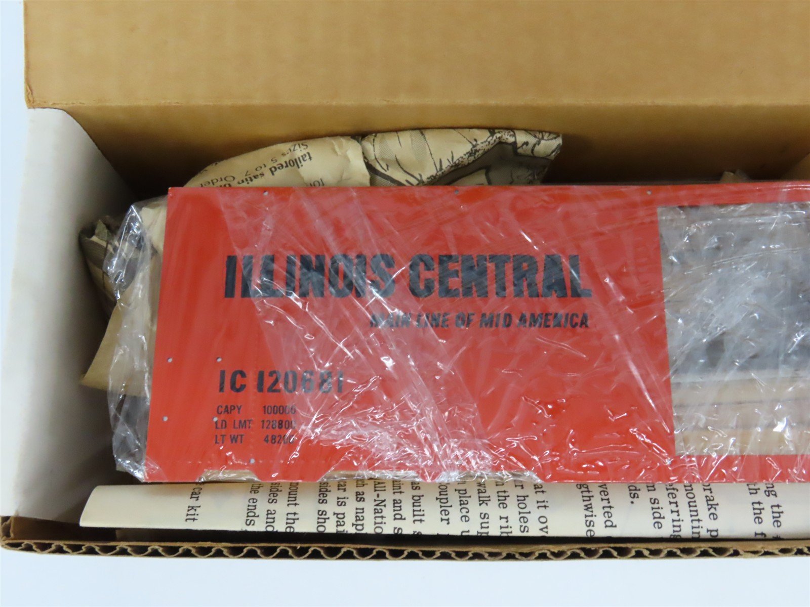 O Scale 2-Rail All-Nation 6618 IC Illinois Central 40' Steel Boxcar #120681 Kit