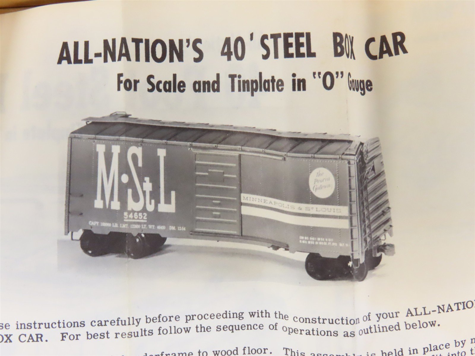 O Scale 2-Rail All-Nation 6618 IC Illinois Central 40' Steel Boxcar #120681 Kit